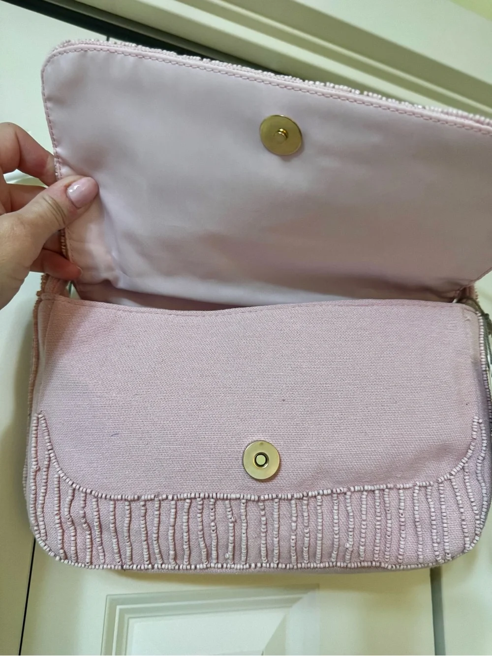 NWT A New Day™ Hand Beaded Chili Pepper Embellished Flap Shoulder Bag - Pink
